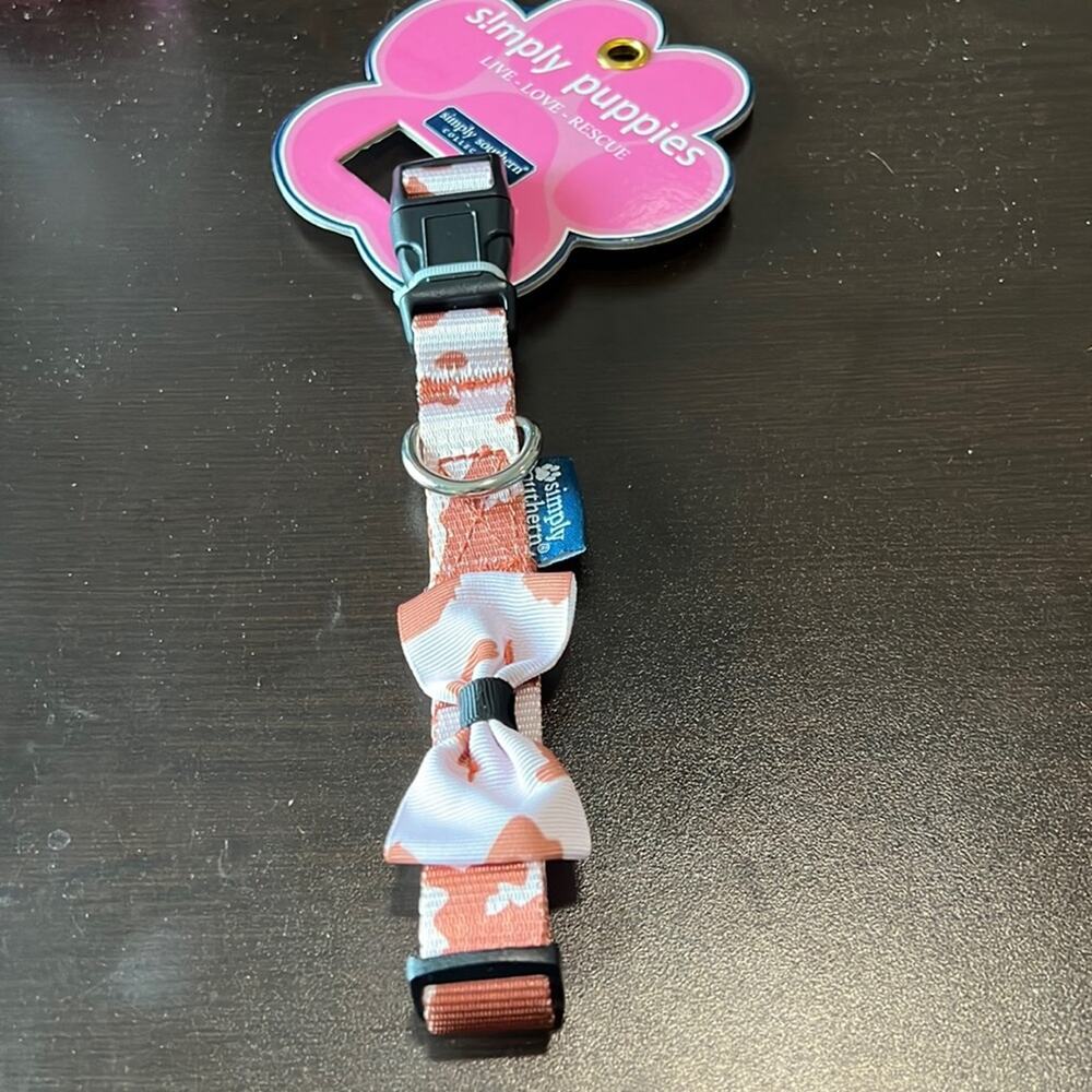 Simply Southern Simply Puppies Cow Print Dog Collar with Bow